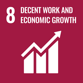 UN Sustainable Development Goal icon for Decent Work & Economic Growth